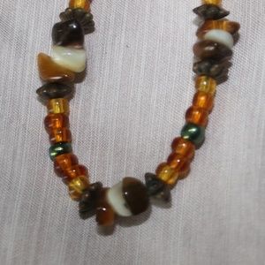 VINTAGE MULTI COLOR BEADED NECKLACE(16")